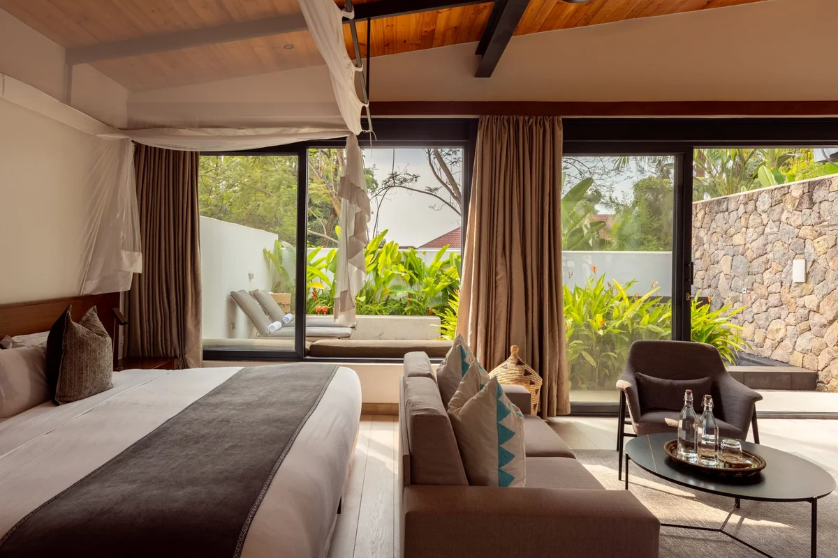 Luxury pool villa interior at Hemingways Retreat Kigali