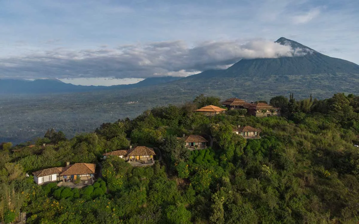 Virunga Lodge above the Rwandan lakes and hills